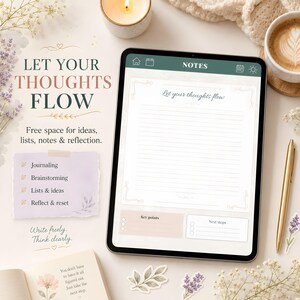 ADHD Digital Planner 2026 GoodNotes Planner | Time Blocking ADHD Schedule | Brain Dump, ADHD Habit Tracker, Self Care, iPad Weekly Planner