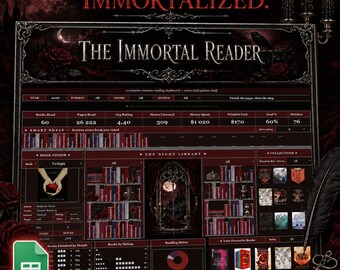 Romantasy Tracker | Gothic Vampire Book Tracker for Google Sheets | Reading Spreadsheet, TBR Series & Spice Log | Dark Romance Reading Goal
