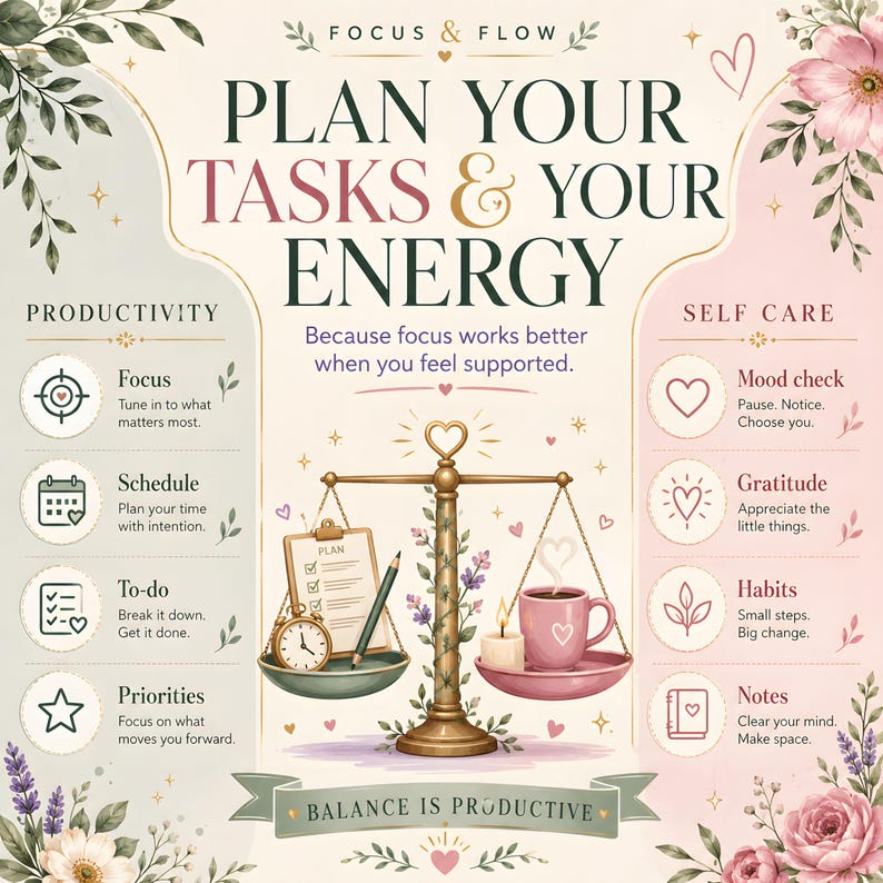 ADHD Digital Planner 2026 GoodNotes Planner | Time Blocking ADHD Schedule | Brain Dump, ADHD Habit Tracker, Self Care, iPad Weekly Planner