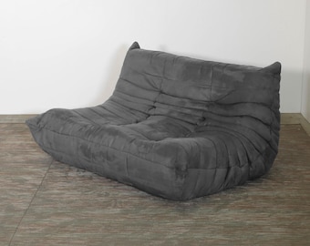Ligne Roset Togo Sofa 2 Seater Gray Alcantara Ducaroy