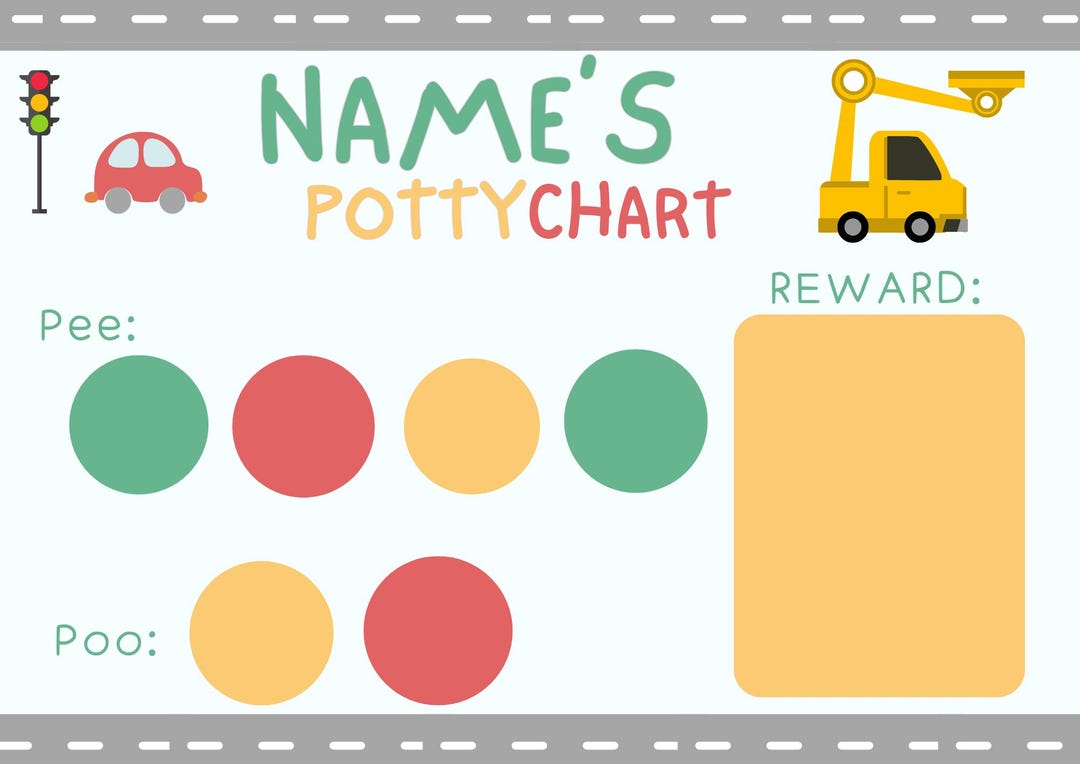 Potty Training Sticker Reward Chart - Printable for Toddlers - Instant ...
