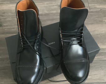 Buty służbowe Viberg 2030, czarne Horween Shell Cordovan, rozmiar CAN 8 / US 9
