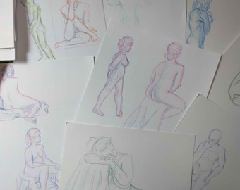 5 piece random figure study sketch mystery bundle