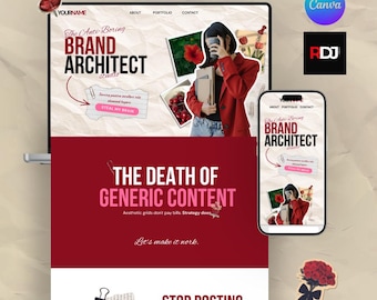 Service Provider Website Template | Canva Portfolio for Coaches, Freelancers (Digital Download)