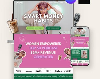 Canva Website Template | Personal Brand Website | Coach and Podcast | No Code