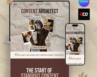 Content Strategist Canva Website Template, Brand Portfolio Site