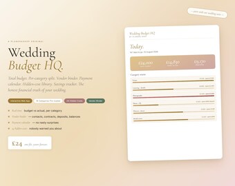 Wedding Budget Tracker | Interactive Web App, Vendor Binder, Payment Schedule (Digital Download)