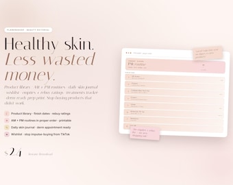 Skincare Tracker Web App | AM PM Routines, Product Library, Wishlist (Digital Download)