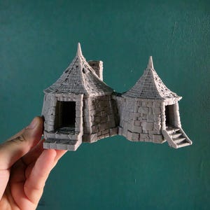 Steinhütte Asselnversteck – Fantasievolles 3D-gedrucktes Vivarium, unbemalte Terrariumdekoration für Asseln und Springschwänze