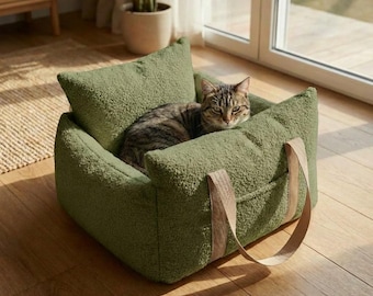 Pet Carrier Car Seat for Cats Small Dogs | Soft Cushion Safety Hook Travel Tote