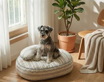 Handmade Pet Bed • Waterproof Teflon Fabric • Removable Cover • Dog Cat Cushion