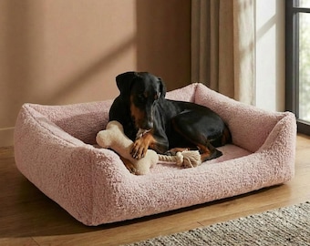Handmade Bouclé Dog Bed – Modern Pet Cushion, Cozy Cat Bed, Washable