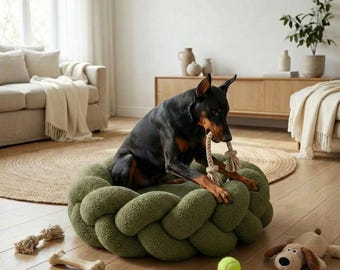 Luxury Bouclé Dog Bed, Factory-Crafted, High-Density Filling, Designer Pet Bed