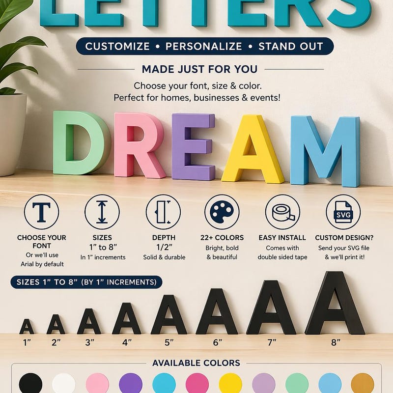 Raised 3d Wooden Letters - Etsy