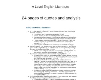 A* Othello Quote Bank - A Level English Literature