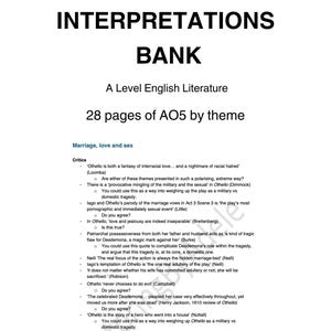 A* Othello Kritische Interpretaties Bank - Engelse Literatuur op A-niveau