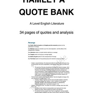 A* Hamlet-Zitatebank – Englische Literatur auf A-Level-Niveau