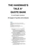 A* The Handmaid's Tale Quote Bank - A Level English Literature product logo
