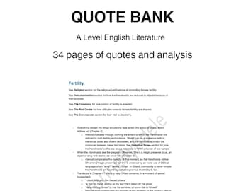 Banco de citas de El cuento de la criada (nivel avanzado) - Literatura inglesa