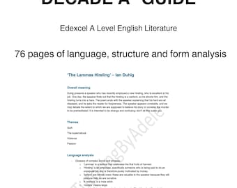 Guida alle poesie del decennio secondo Edexcel (livello A) - Letteratura inglese