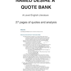 A* Banco de citas de Un tranvía llamado deseo - Literatura inglesa de nivel avanzado