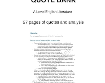 A * Streetcar Named Desire Zitat Bank - A Level englische Literatur