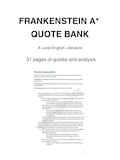 A* Frankenstein Quote Bank - A Level English Literature product logo