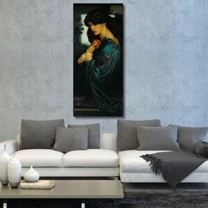 La Proserpina di Dante Gabriel Rossetti, famosi dipinti del XIX secolo, movimento artistico preraffaellita, stampa di poster di arte floreale con ortensie immagine 2