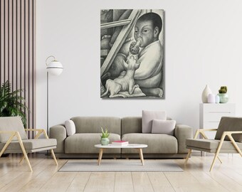Diego Rivera Junge mit Chihuahua Wand Kunst Wohnkultur Diego Rivera Leinwand Wand Kunst Leinwand Gemälde Büro Wand Dekor Wand Kunst Bereit zum Aufhängen