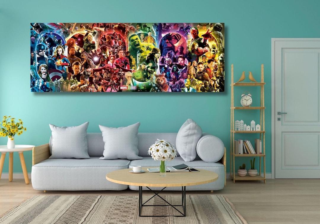 All Marvel Characters Ready to Hang Poster,marvel Fine Art Panorama ...