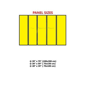 a drawing of a panel size chart for a wall