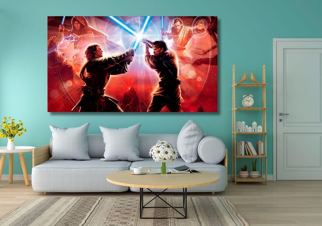 Anakin Vs Obi Wan Canvas Poster,starwars WALL ART Anakin Skywalker ...