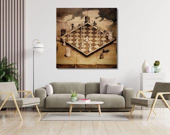 Maurits Cornelis Escher Schach Wandkunst, Kreis Limit, Haus Büro Dekor, Moderne Relativität, Reproduktionsdruck, Abstrakte Kunst Fertig zum Aufhängen Leinwand