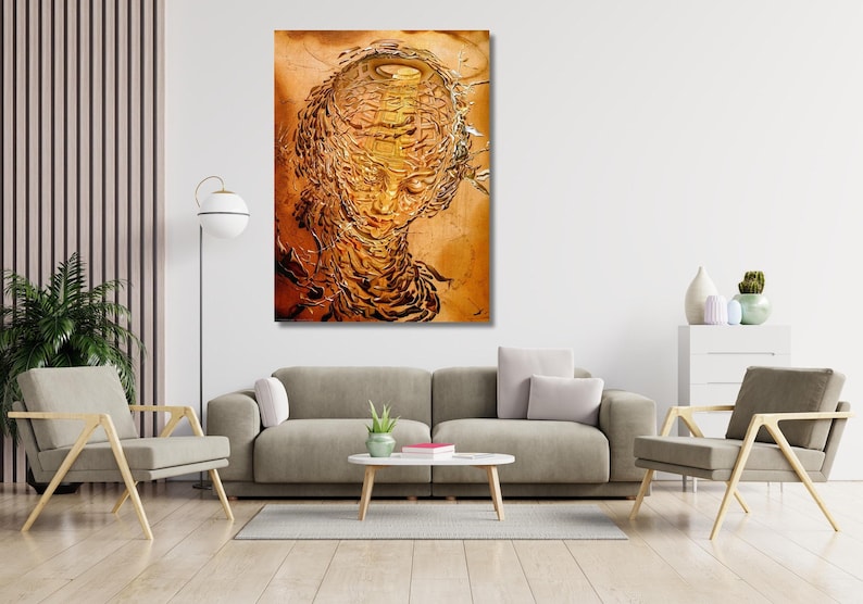 Raphaelesque Head Exploding by Salvador Dali Wall Art Pop Art Canvas,Salvador Dali Print Poster Boho Home Decor Painting Modern CanvasPrint image 1