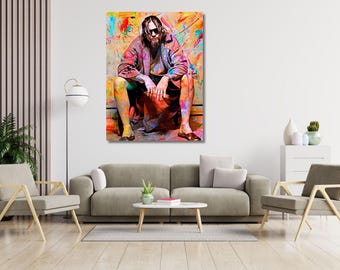 The Big Lebowski Movie Poster Art ,Where's is My Money Scene ,Funny Bathroom Wall Art and Toilet Prints , Bathroom Art, READY To HANG CANVAS
