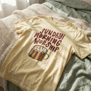 sunday morning worship club tee, christian faith apparel, comfort colors shirt image 2