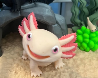 Juego de acuario de ajolotes mexicanos