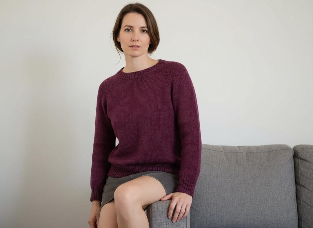 Knitting Raglan Sweater Pattern PDF Top Down Easy Beginner Cozy Knit ...