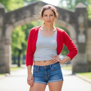 Knit bolero cardigan pattern pdf, cropped open front sweater, lightweight diy shrug