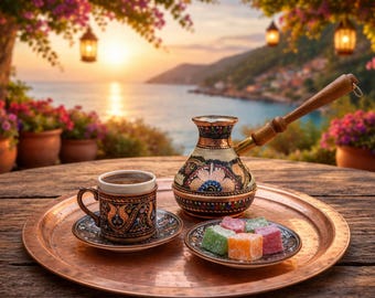 Copper Simple Elegant Minimalist 375ml Colorful Russian Coffee Pot