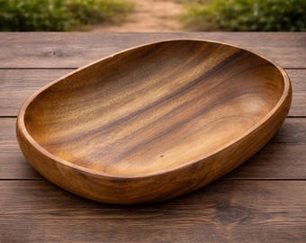 Handcrafted Walnut Wood Bowl For Kitchen Decor and Table Serving