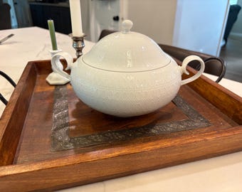 Vintage Rosenthal romantiek witte soepterrine met deksel, Bjorn Wiinblad halverwege de eeuw moderne porseleinen serveerschaal, gemaakt in Duitsland