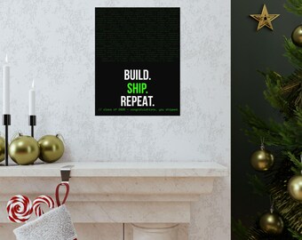 Build Ship Repeat Poster | Tech Developer Wall Art