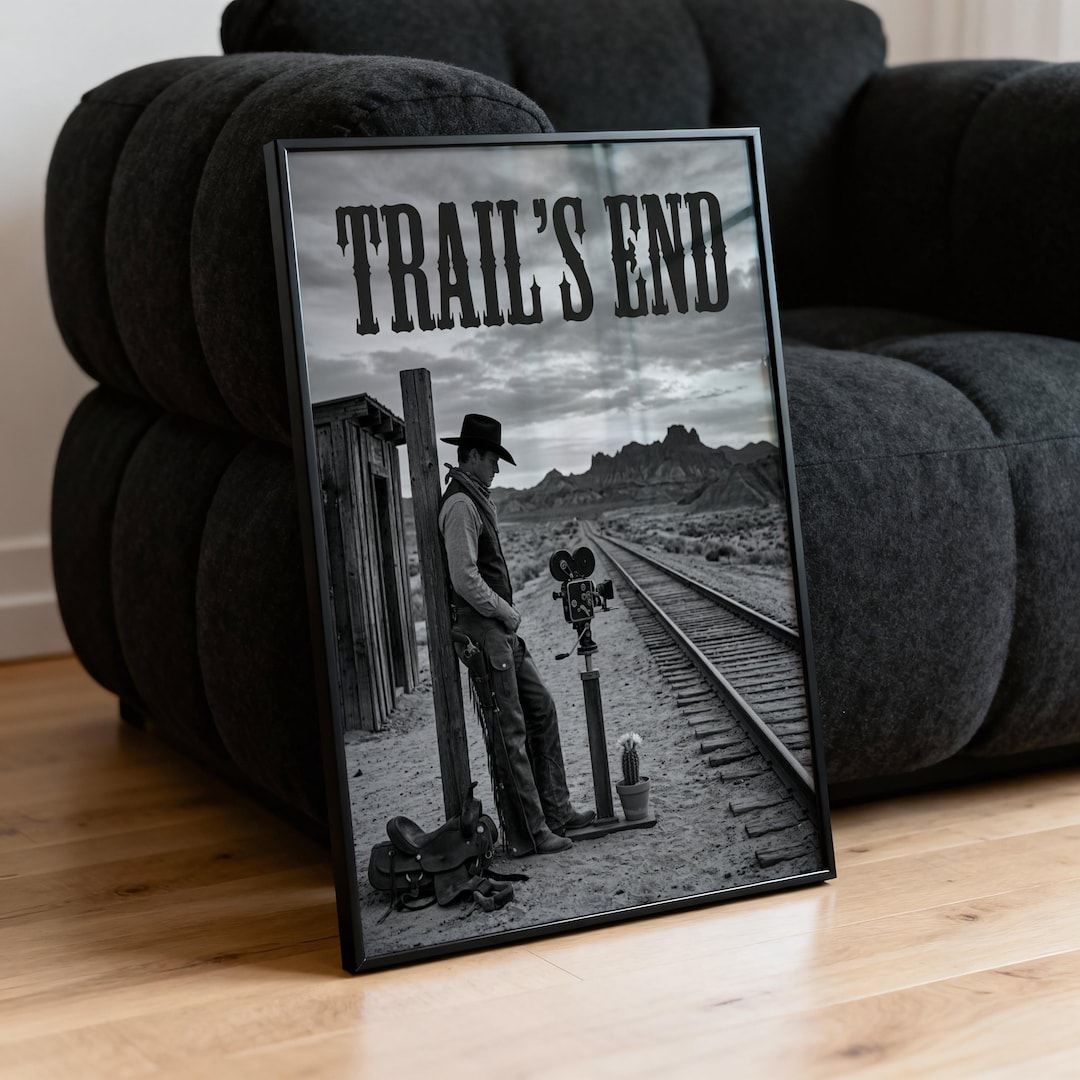 Trails End Lettering Trail's End Cowboy Railroad Poster, Vintage Western Typography Print - Etsy