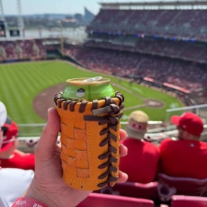 Baseball Glove Can Holder – Real Leather Drink Mitt for Fans and Coach Gifts