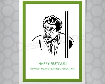 Seinfeld Frank Costanza Festivus Funny Illustrated Christmas Card