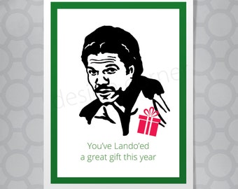 Star Wars Lando Calrissian Christmas Funny Illustrated Card