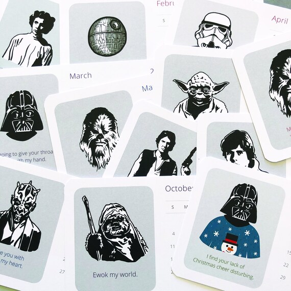 Star Wars 2020 Funny Illustrated Desk Calendar Etsy