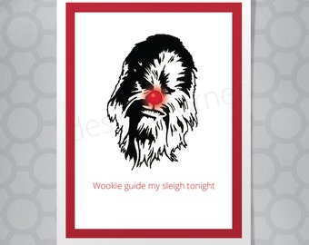 Star Wars Chewbaca Christmas Funny Illustrated Card