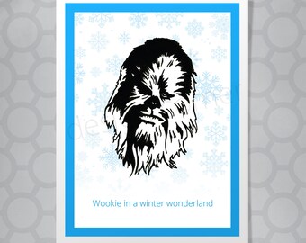 Star Wars Chewbaca Christmas Funny Illustrated Card